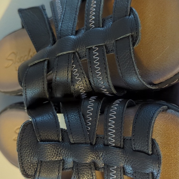 New With Tags Women's Skechers Luxe Form Slip On Wedge Sandals Black Sz 7 - Picture 13 of 16